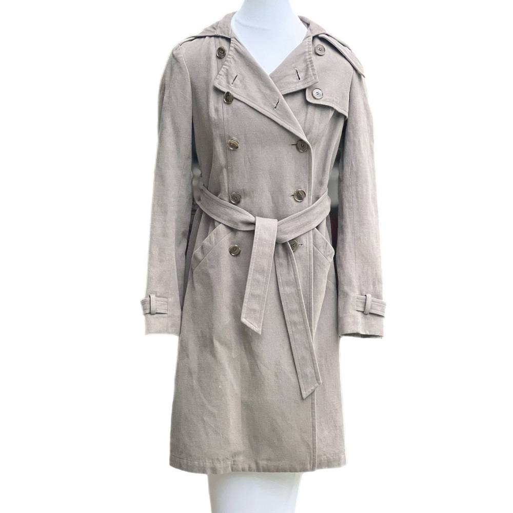 Gryphon New York Grey Hoodie Trench Coat Small Excellent used Condition